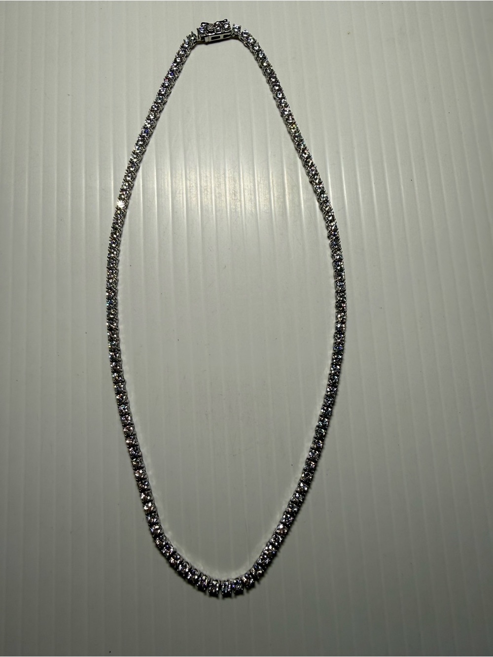 925 Silver Moissanite Tennis 16 inch Necklace - Sparkling Women's Jewelry